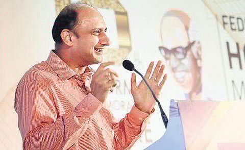 Former RBI Deputy Governor Viral V Acharya delivering the K P Hormis Commemorative Lecture in Kochi on Saturday | melton antony