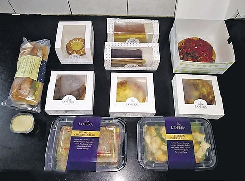 Our order from L’Opera included Lemon Tart and Mushroom Quiche