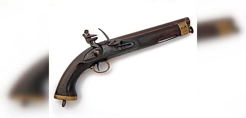 The 19th century UK-made pistol that was used by the army of Nizam of Hyderabad. (Photo| EPS)