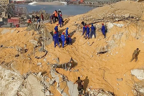 Rescue teams were still searching the rubble of Beirut’s port for bodies on Friday, nearly three days after the massive explosion. (Photo | AP)