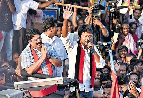 File picture of Udhayanidhi Stalin campaigning in Chennai
