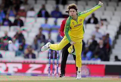 Australia's Adam Zampa bowls during the Cricket World Cup match between India and Australia at the Oval in London. (Photo | AP)