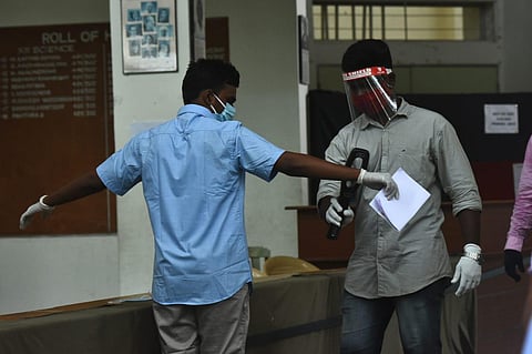 Students enter the NEET examination hall (Photo | Ashwin Prasath, EPS)