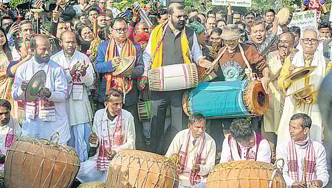 AASU leaders at a protest against CAA and NRC in Guwahati (File photo)
