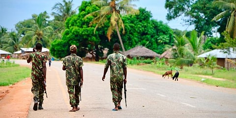 Soldiers from the Mozambican army on patrol. (File Photo | AFP)
