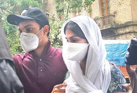 Actress Rhea Chakraborty arrives at ED office in Mumbai. (File photo| PTI)