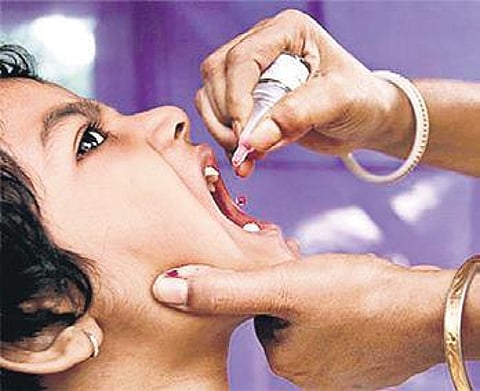 A child taking polio medication (File Photo)