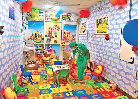 The special Covid-19 care ward for children at LNJP Hospital is the first-of-its-kind facility among any Delhi government hospital | express