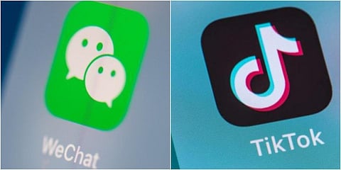 WeChat and TikTok apps (File photo| AFP)