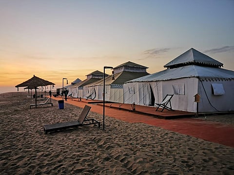Luxurious tents put up at Ramchandi beach in Odisha during the first edition of Eco Retreat last year.