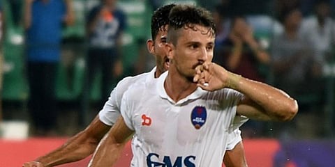 Brazilian footballer Marcelo Leite Pereira.