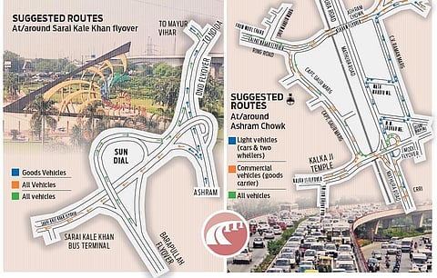 Suggested routes to take. (Photo | Express)