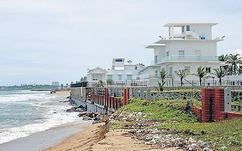 A file photo of buildings constructed close to seashore in Muttukadu, near Chennai | SHIBA PRASAD SAHU