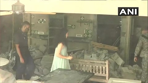 Kangana Ranaut visiting her office demolished by BMC. (File Photo | ANI, Twitter)