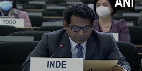 India's First Secretary to UN Pawan Badhe (Photo| ANI)