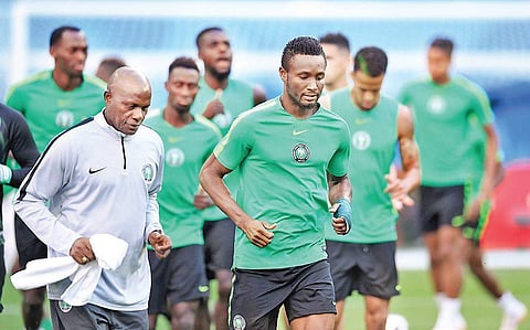 Nigeria football team during a training session. (File photo)