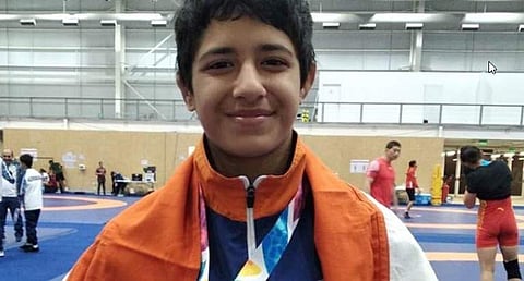 Indian wrestler Simran. (Photo | Twitter)