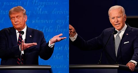 US President Donald Trump (left) and Democratic Party opponent Joe Biden (right) (Photos | AP)