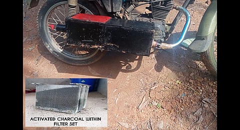 The prototype of the new activated carbon filter developed by the students. (Photo | Express)