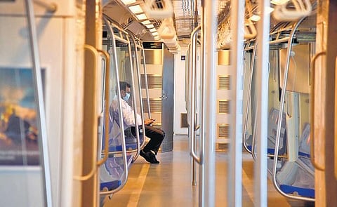 Works to sanitise trains and stations were carried out on Saturday;