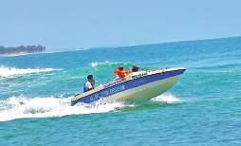 Motor boating resumes at Rushikonda beach in Vizag. (Photo | G Satyanarayana, EPS)