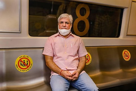 Transport Minister Kailash Gahlot inspects the Rajiv Chowk station as Delhi Metro Rail Corporation gears up to resume its services from Sept 7 with certain restrictions. (Photo | PTI)