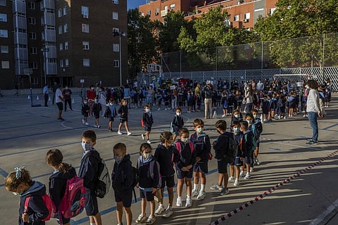 After six months with all Spanish schools closed by crisis of COVID-19 the school year has started with new rules. (Photo | AP)