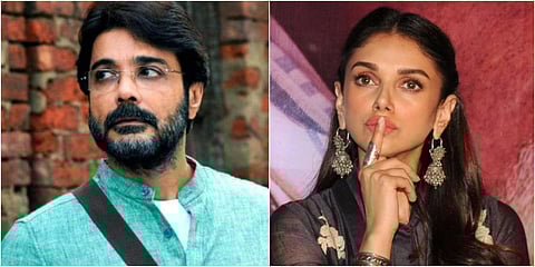 Prosenjit Chatterjee (L) and Aditi Rao Hydari (File photo| AFP and Facebook)