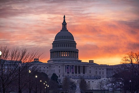 Dawn breaks at the Capitol in Washington, Monday, Jan. 11, 2021. (Photo | AP)
