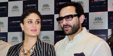 Bollywood actor Saif Ali Khan with his actress wife Kareena Kapoor. (Photo | PTI)