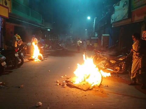The city was engulfed in a blanket of smog as people burned waste and unused clothes celebrating Bhogi ahead of Pongal in Chennai on Wednesday morning (Express | Debadatta Mallick)