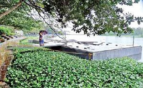 The floating stage is all set for its launch on January 26 at Veli Tourist Village | Vincent Pulickal