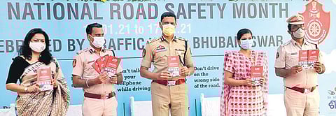 The health manual for police being released in Bhubaneswar. (Photo | Irfana, EPS)
