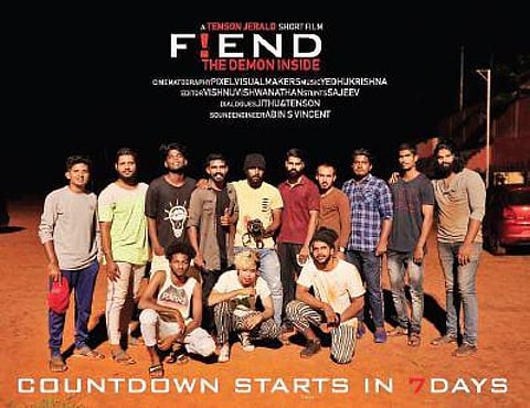 The poster of ‘Fiend’ featuring the cast and crew.