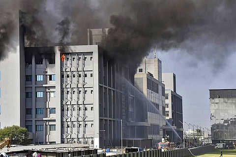 File photo of fire mishap at the Serum Institute of India in Pune (Photo | PTI)