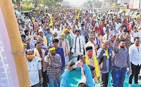 The agitating farmers at the convention