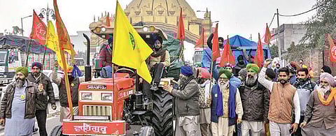 Farmers take out a tractor rally in Amritsar on Saturday | Pti