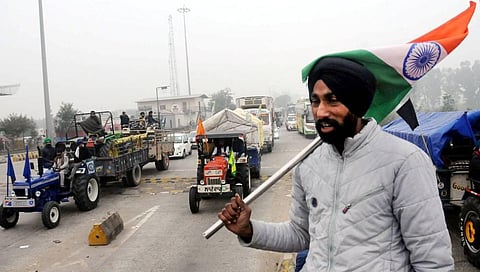 Farmers of Punjab moving towards Delhi to take part in their January 26 tractor rally as part of the ongoing agitation against agri laws. (Photo | PTI)