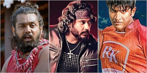 (From left) Stills from Pogaru, Roberrt and Yuvarathnaa. (Photo| Cinema Express)