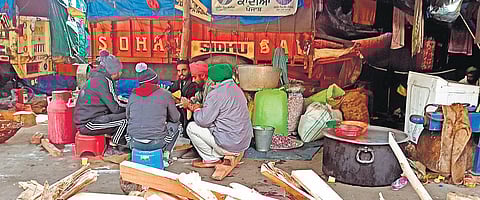 Farmers, individuals and political groups across the Tikri protest site have set up close to 100 community kitchens (Photo | Nikita Sharma)