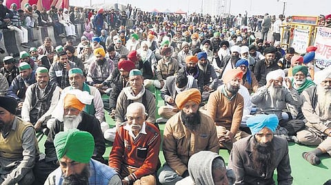 Farmers protest against farm laws at Ghazipur border. (Photo | Parveen Negi, EPS)