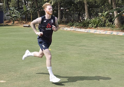 English all-rounder Ben Stokes during a training session at M. A. Chidambaram Stadium Chepauk Chennai. (Photo | PTI)