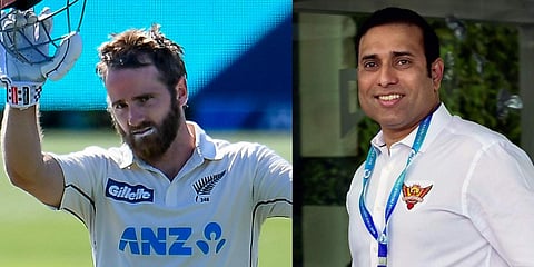 New Zealand skipper Kane Williamson (L) and former Indian batsman VVS Laxman (File photo| AP and PTI)