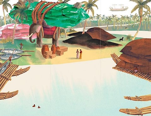 A surrealist cartoonscape