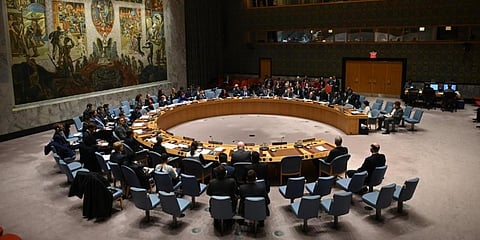 UN Security Council meeting at United Nations headquarters. (File Photo | AFP)