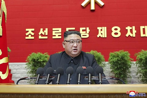 In this photo provided by the North Korean government, North Korean leader Kim Jong Un attends a ruling party congress in Pyongyang, North Korea Tuesday, Jan. 5, 2021. (Photo | AP)