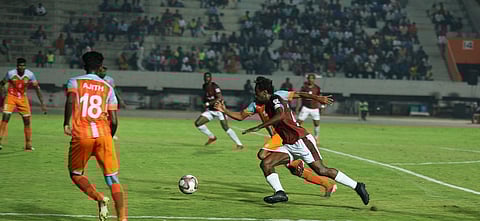 Player vie for the ball during an I-league football match(Photo | I-League Twitter)