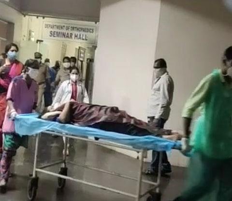 Police take Former Andhra Pradesh minister Bhuma Akhila Priya for Medical Test at Gandhi Hospital in Hyderabad on Wednesday.