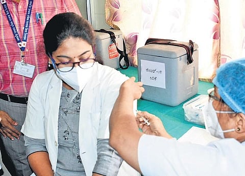 Health staff carrying out the first dry run of vaccine delivery on January 2 | Express