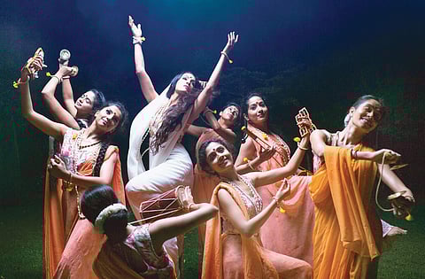 Rukmini Vijayakumar as Meera surrounded by her dance crew. (File photo)